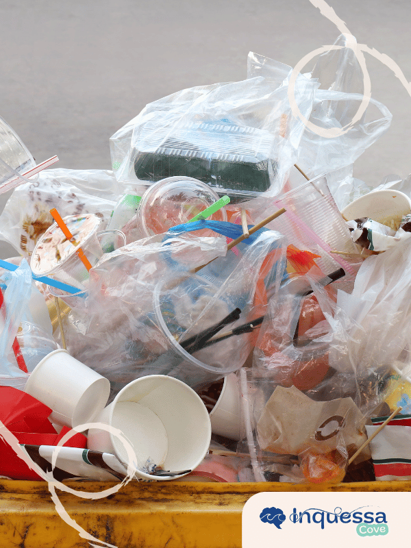Mixed plastic waste including bags