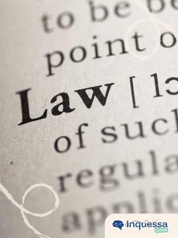 Close-up of the word “Law” printed in a book