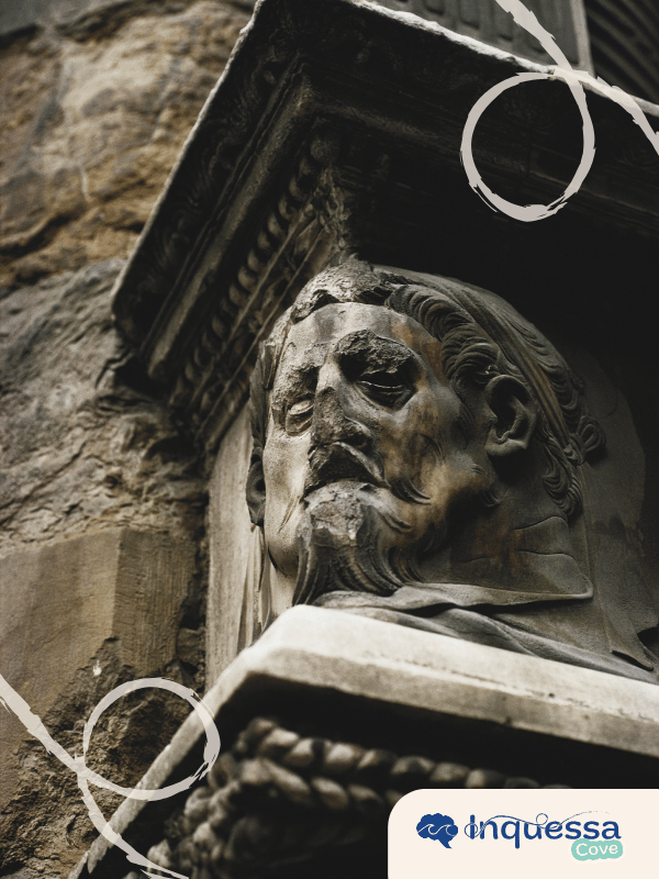 Weathered stone face on an old building
